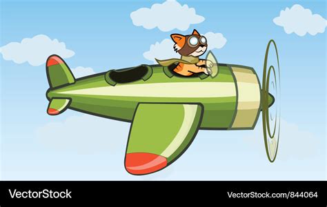 Cat Flying Plane Royalty Free Vector Image - VectorStock