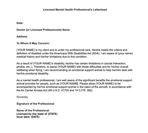 What Does an Airline Approved ESA Letter Look Like? | Emotional support ...