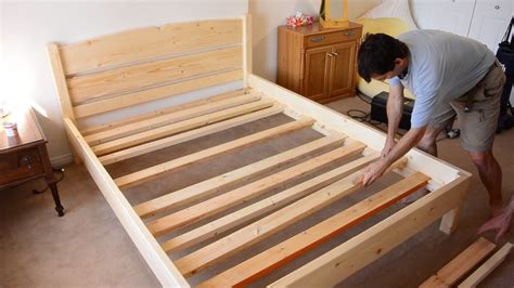 Building a queen size bed from 2x4 lumber - YouTube