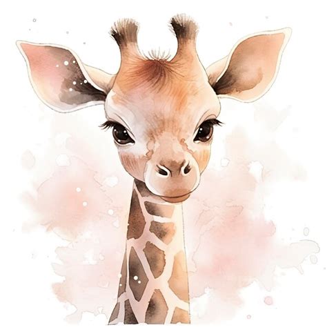 Premium AI Image | Watercolor Baby Giraffe