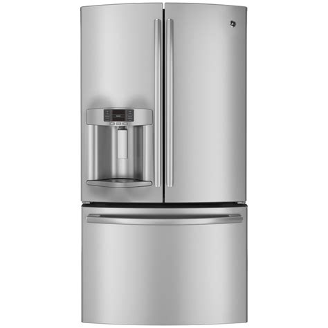 GE Profile 23.1-cu ft Bottom Freezer Counter-Depth Refrigerator with Single Ice Maker (Stainless ...