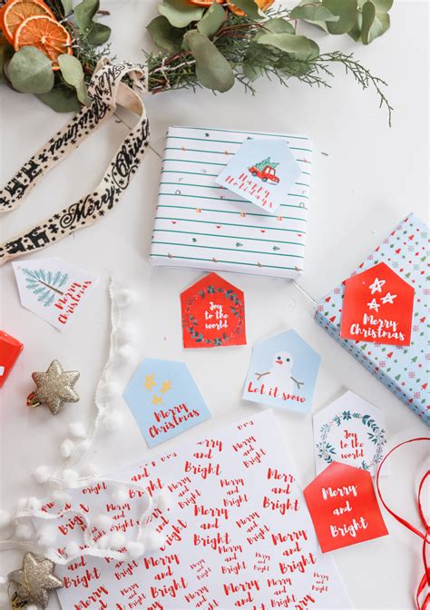 Printable Christmas gift tags & wrapping paper set – Joanna Anastasia