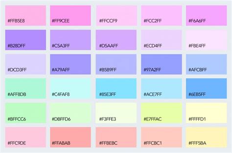 pastel rainbow hex codes - Google Search | Paleta de color hexadecimal, Paletas de colores ...