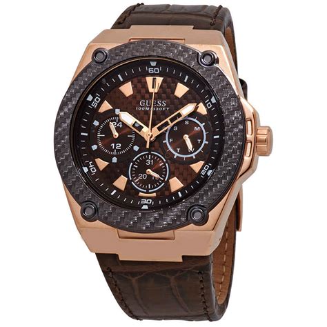 Guess Legacy Brown Carbon Fiber Texture Dial Men's Watch W1058G2 | eBay