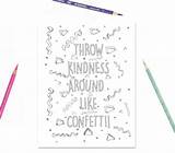 Printable Throw Kindness Around Like Confetti Coloring Sketch Page sketch template