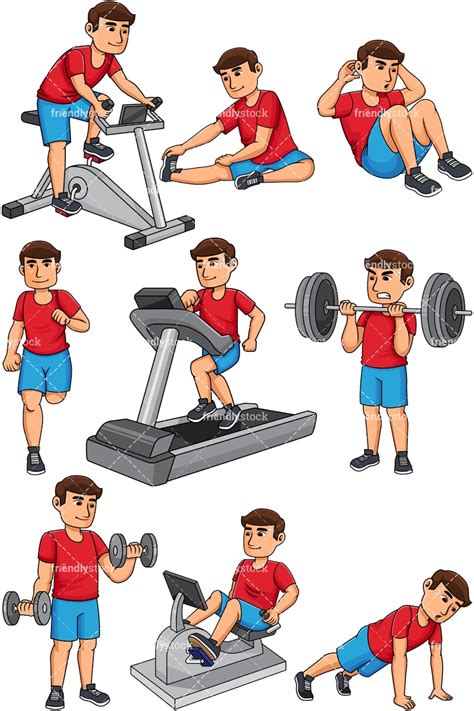 Man Working Out Cartoon Vector Clipart - FriendlyStock