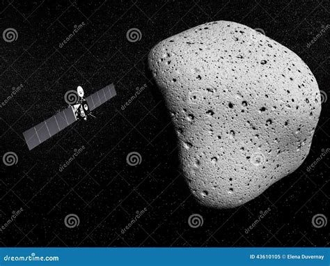 Rosetta Probe and Comet 67P Churyumov-Gerasimenko Stock Illustration ...