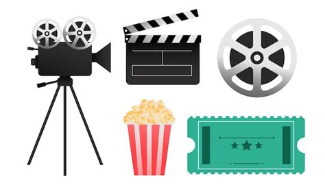 Free Vector | Cinema film elements and objects