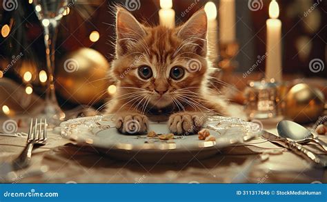 Cute Cat Eating Dinner Fine Dining Kitty Meme Funny Cats Adorable Pets ...