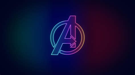 Neon Avengers Logo [3840 x 2160] : marvelstudios