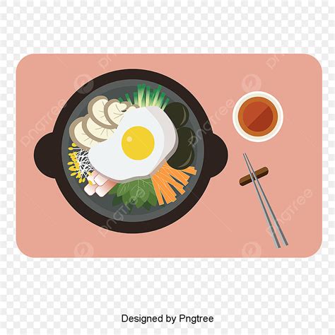 Korean Rice Vector Hd Images, Cartoon Hand Painted Korean Stone Pot Rice, Pot Clipart, Cartoons ...