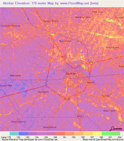 Elevation of Abohar,India Elevation Map, Topography, Contour