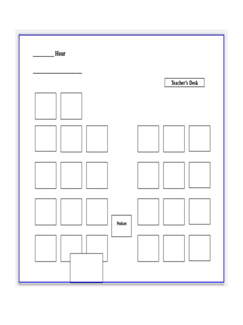 Classroom Seating Chart Printable