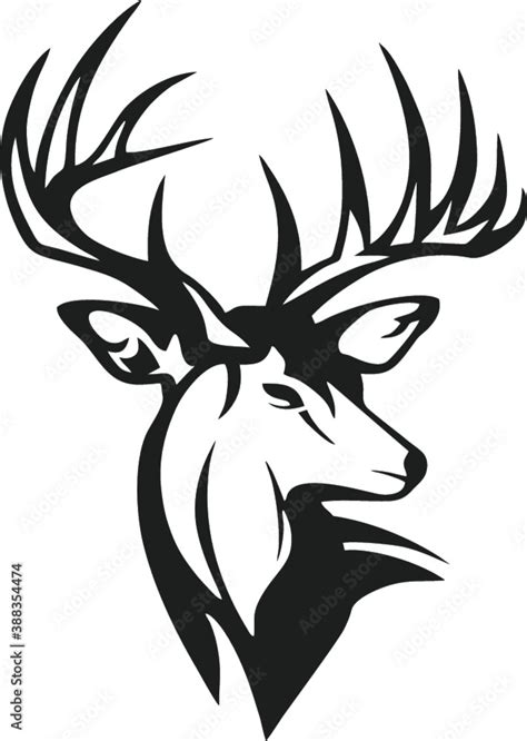 Deer Head Clip Art Black And White