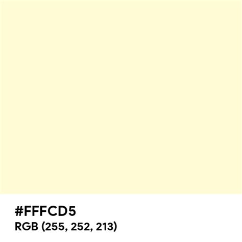 Cream CMYK color hex code is #FFFCD5