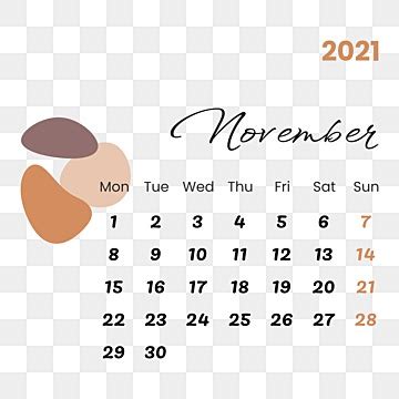 November Calendar PNG Picture, Minimalist November Calendar In Vintage ...