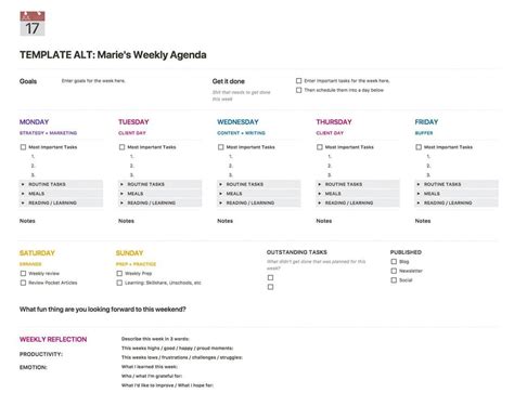 editable one tool to rule them all weekly agenda template notion pdf | Agenda template, Meeting ...