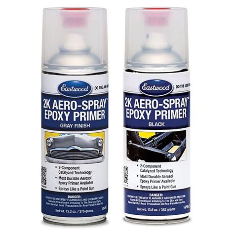 2-Component Epoxy Aerosol Spray Primer, Gray or Black