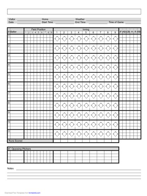 2025 Baseball Score Sheet - Fillable, Printable PDF & Forms | Handypdf