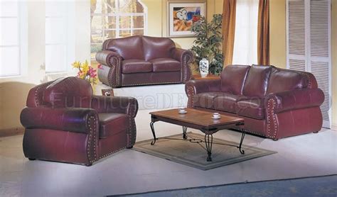 Burgundy Leather Living Room Set