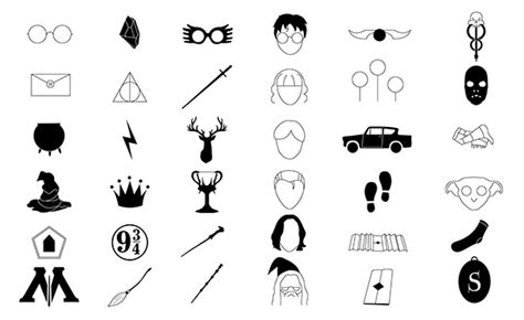 Harry Potter Icons on Behance | Tiny harry potter tattoos, Harry potter tattoo small, Harry ...