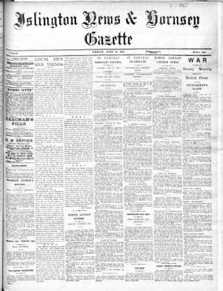 Islington News and Hornsey Gazette in British Newspaper Archive