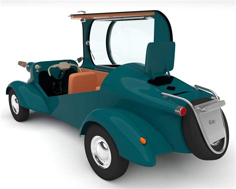 Small Electric Car Style 50S - 3D Model by artgeorg