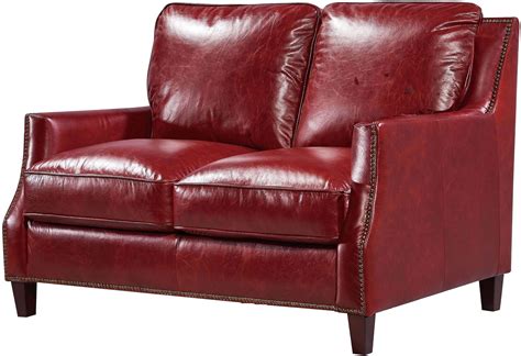 Georgetowne Oakridge Red Leather Loveseat from Luxe Leather | Coleman Furniture