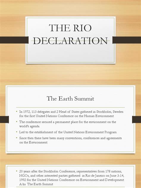 The Rio Declaration Report For Environmental Law | PDF | Sustainability | Sustainable Development