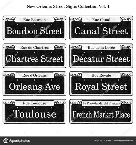 New Orleans Louisiana French Quarter Traditional Street Signs Stock ...