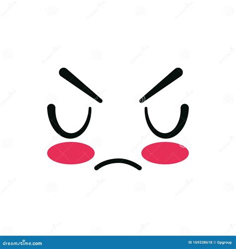 Isolated Kawaii Angry Face Cartoon Vector Design | CartoonDealer.com #169338618