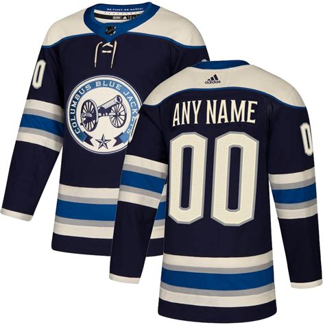 adidas Columbus Blue Jackets Navy Authentic Alternate Custom Jersey