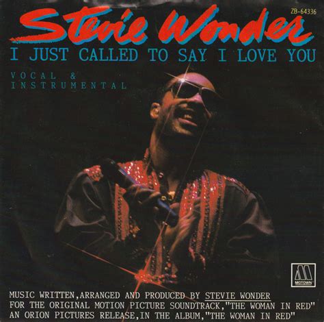 Stevie Wonder - I Just Called To Say I Love You (1984, Vinyl) | Discogs