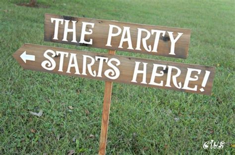 The Party Starts Here Wedding Signs Beach Wedding Signs