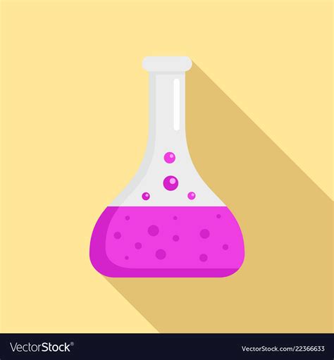 Chemical flask icon flat style Royalty Free Vector Image