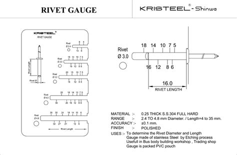 Rivet Gauge | Measuring Instruments | Kristeel