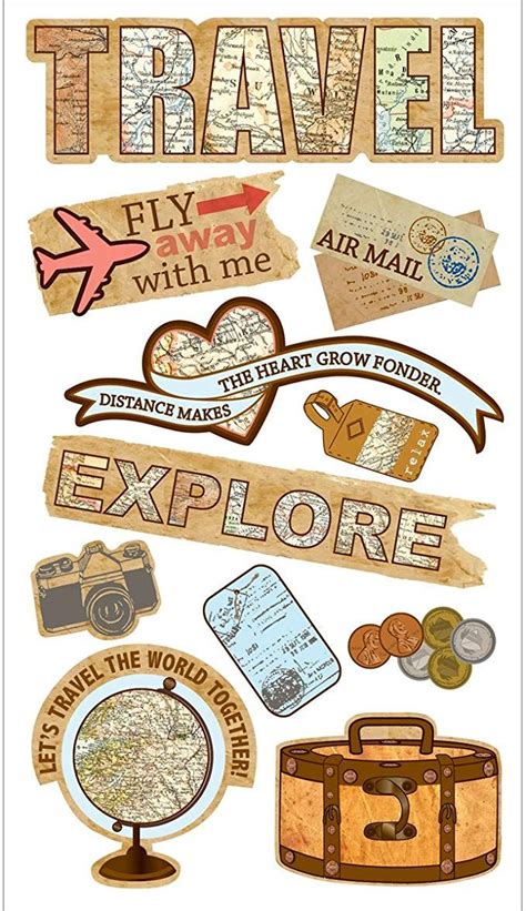 Sticko 283179 Stickers, Fly Away | Travel journal scrapbook, Scrapbook printing, Travel stickers ...