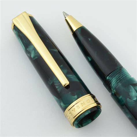 Levenger True Writer Rollerball Pen - Green Marble, Gold Trim (Mint ...