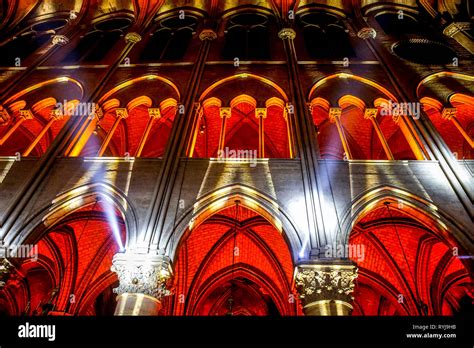 Sound and light show at Notre Dame cathedral, Paris, France Stock Photo - Alamy