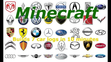 Building 7 Car Logos in 10 Minutes | Minecraft - YouTube