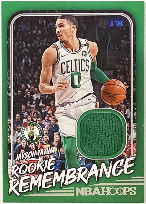 Jayson Tatum 2022-23 Panini Hoops Basketball Boston Celtics Rookie Remembrance Card w/Piece of ...