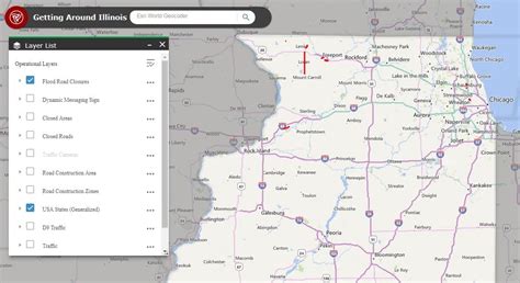 IDOT on Twitter: "https://t.co/009DSfotS4 Select the "Flood Road Closures" layer and zoom in to ...