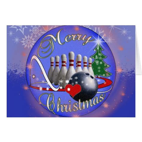 BOWLER / BOWLING MERRY CHRISTMAS CARD | Zazzle