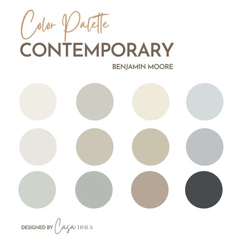 Contemporary Color Palette Benjamin Moore Interior Paint - Etsy