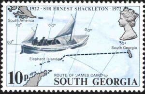 Stamp: Route of James Caird (South Georgia and The South Sandwich Islands(Death of Sir Ernest ...