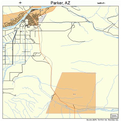 Parker Arizona Street Map 0453070