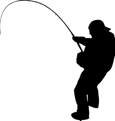 Woman Fishing Silhouette Svg