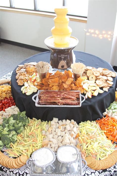 Cheese Fountain with lots of Dipping Items | Cheese fountain, Fondue fountain, Chocolate fountains