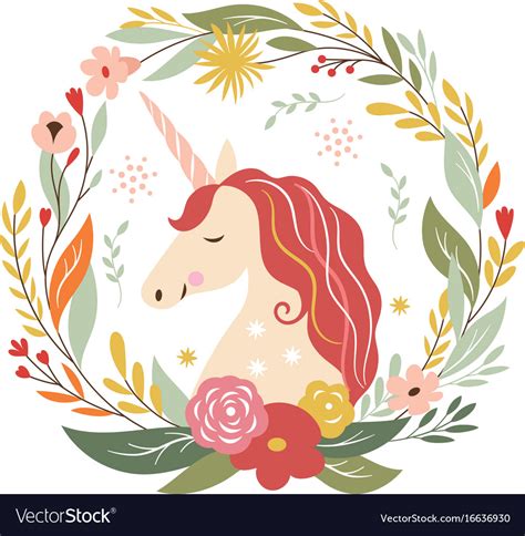 Hello fall autumn unicorn Royalty Free Vector Image