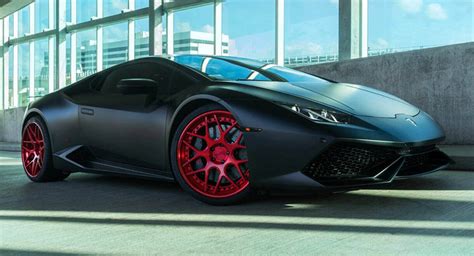 Matte Black Wrap And Red Rims Are A Nice Combo For The Lamborghini Huracan | Carscoops